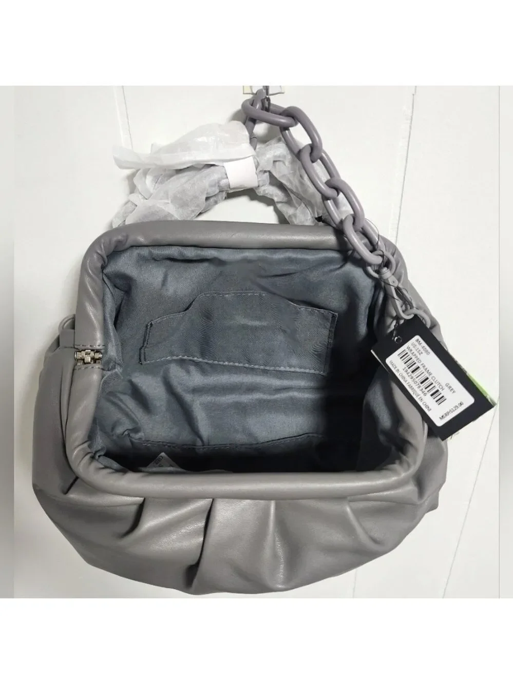 Badgley Mischka Gray Wrapped Frame Clutch - New With Tags